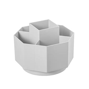Imagem de Organizador de material de arte giratório, suporte para canetas para mesa, organizador de porta-lápis de plástico, mesa giratória para casa, escritório, sala de aula /2391