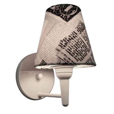 Imagem de Lustre Arandela Cone Cúpula Tecido 14/14x07 cm, Vivare Iluminação, Arandela Parede2004 BRNY, Branco, Pequeno