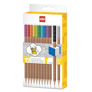 Imagem de LEGO Stationery Colored Pencil with Topper - 12 Pack Colored Pencils (52064), Ages 6 and up, 12 Pencils