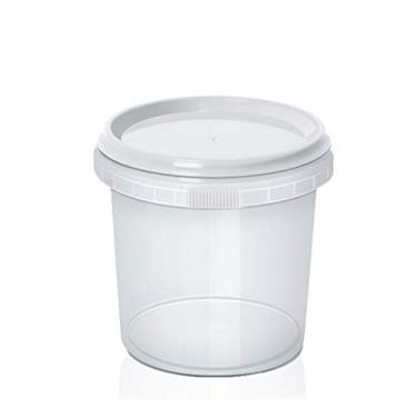 Imagem de Pote Redondo com Lacre Bolo no Pote Conservas Descartável 500 ml c/100