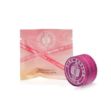Imagem de KONLLEN Cacto rosa do Japão Ponta rosa para taco de piscina, ponta de 11 mm/14 mm feita de pele de porco multicamadas com P/M/A para acessórios de bilhar e sinuca