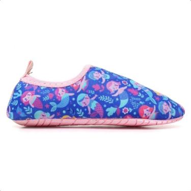 Imagem de Sapatilha Infantis Aquática Antiderrapantes, Macias, Calce Fácil para Praia, Piscina, Natação, Surf, Barco, Pesca, Camping, Caminhada, Neoprene (Sereia Neon, BR, Criança de 4 a 8 anos, Faixa Numérico, 29, 30)