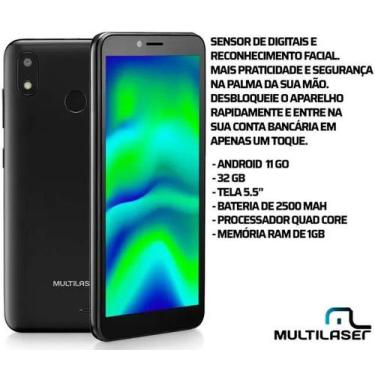 Imagem de Smartphone Multilaser F Pro 2 P9152 32Gb 4G Android 11 Preto