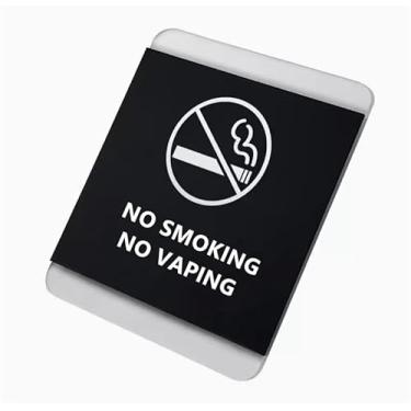 Imagem de Sinal de proibição de fumar e não vaping para casa Airbnb anfitriões escritório ocupado minimalismo americano 2024 placas mais recentes (adesivos de parede)