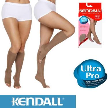 Imagem de Meia 3/4 Feminina Modelo Sem Ponteira Kendall Com Média Compressão