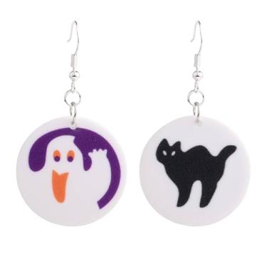Imagem de Gracayfr Brincos fofos de biscoito de açúcar para o Dia das Bruxas, presentes para melhor amiga, filha, comida engraçada, outono, assustador, leve, hipoalergênico, brincos, Latão latão Arcylic, Sem