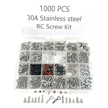 Imagem de Kit de parafusos universal RC 600 peças, conjunto de parafusos variados para Traxxas Axial Redcat HPI Arrma SCX10 Losi 1/8 1/10 1/12 1/16 Escala RC Carros Caminhões Crawler, Kit de parafusos RC, Grampos de carroceria para carro