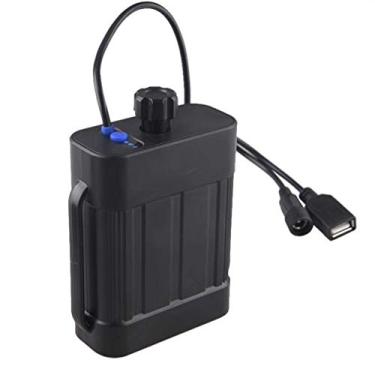 Imagem de MINCHEN Bikelight Battery Pack Case, caixa de bateria de 8,4 V para 2X 26650 bateria recarregável Power Bank Case com interface CC/USB para farol de bicicleta de ciclismo