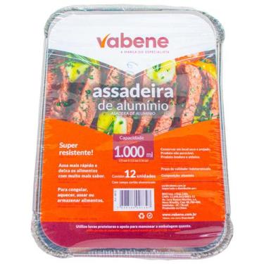 Imagem de Assadeira de Alumínio com Tampa 1000 ml 12 Unidades - Artlimp