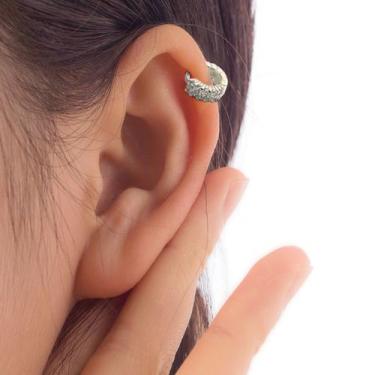 Imagem de Piercing Hélix Argola em Prata Legítima 925 Com Zircônias Orelha Carti
