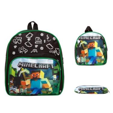 Imagem de Kit Mochila Infantil Menino Costa Minecraft Lancheira Estojo - Toys 2U