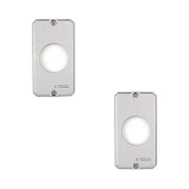 Imagem de 2 Tampa Condulete Alumínio Sem Pintura P 1 Tomada Tramontina