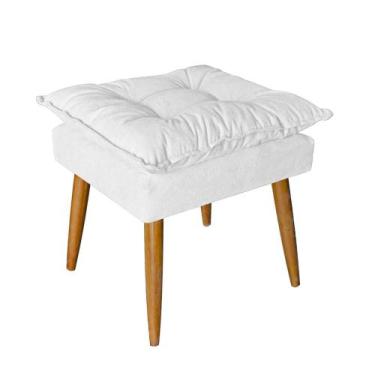 Imagem de Puff Puf Banqueta Opala Para Quarto Sala Recepção Suede Branco - Ninho