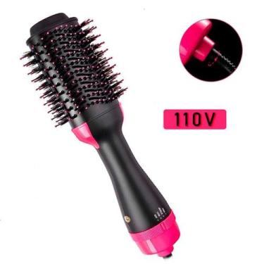 Imagem de Escova De Cabelo Alisadora Elétrica Rosa E Preto - DESERT ECOM