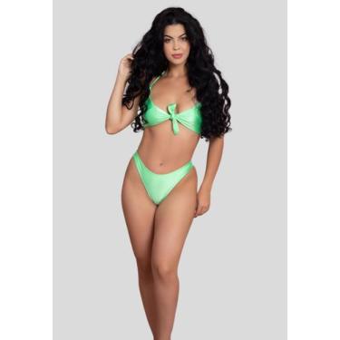 Imagem de Biquíni Cropped Amarração Sem Bojo Calcinha Asa Delta - WLS Modas, G, 
