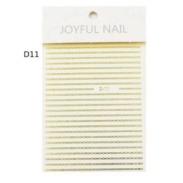 Imagem de Película unha metalizada dourada - linhas d11 joyful nail