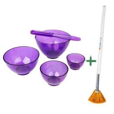 Imagem de Kit 4 Cubetas De Silicone, 2 Espátulas Estética E Pincel Peeling nº 6 