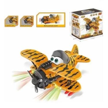 Imagem de Brinquedo Avião Divertido Movimenta Asas Gira Hélice Luz e Som - Fun G