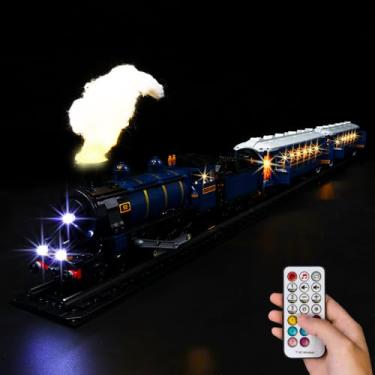 Imagem de Kyglaring Kit de luzes LED para conjuntos de trem Lego, conjunto de iluminação de trem Orient Express compatível com Lego 21344 - sem prédios de trem modelo Lego, (versão de controle remoto)