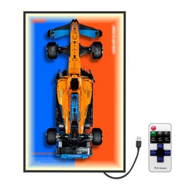 Imagem de Car Wall Mounted for Lego Mclaren F1 42141, Display Wallboard with LED Lights for Lego Car, Adult Collectibles Car Wall Mount, Gifts for Lego Lovers (Excluding Cars)