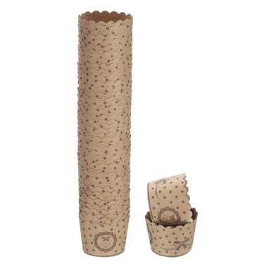 Imagem de HARFINGTON 50 peças de copos de papel pequenos marrons para muffins de papel kraft para cupcake, à prova de gordura, embalagens a granel descartáveis para casamento, aniversário, formatura, bolinhas