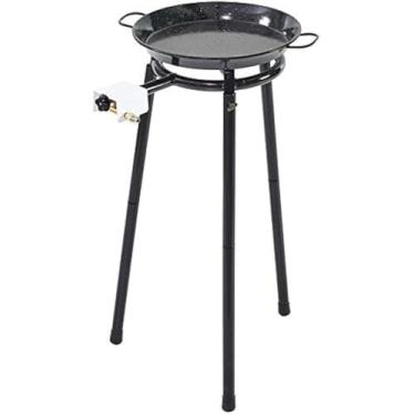 Imagem de Mabel Home Frigideira de Paella + Conjunto de Queimador de Paella + Kit completo de Paella para até 6 a 8 porções – Queimador de Gás de 30 cm + Frigideira de Paella de Aço Esmaltado de 38 cm