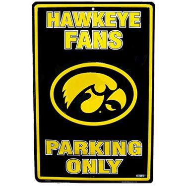 Imagem de Signs 4 Fun Spciau IA Univ Hawkeye Fans Only, placa de estacionamento grande