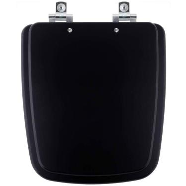 Imagem de Tampa De Vaso Sanitario Com Amortecedor Boss Matte Black Preto Fosco Para Bacia Incepa
