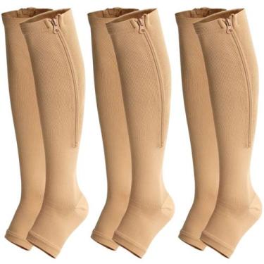 Imagem de Kit 3 pares Meias compressão tratamento varizes trombose zíper - SWG, 