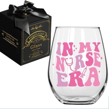 Imagem de Presentes de taça de vinho In My Nurse Era para enfermeiras, presentes exclusivos de enfermeira para mulheres, presentes de vidro de enfermeira para aniversário, Natal, presentes legais de enfermeira
