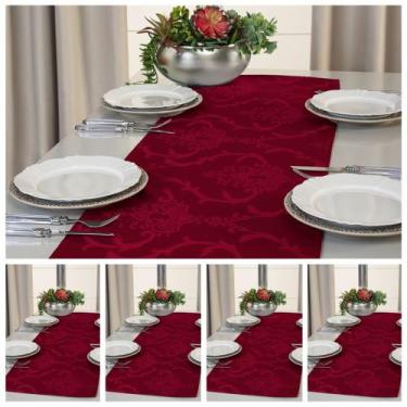 Imagem de Kit 5 Caminho Trilho De Mesa Decorativo 1,40m X 0,40m Jacquard - LuxBe