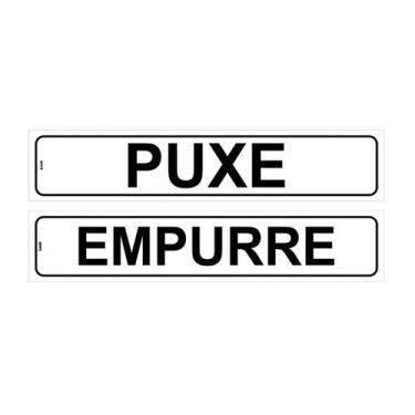 Imagem de Kit de Placas de Sinalização Autoadesiva Puxe e Empurre para Porta - I