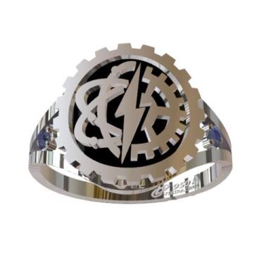 Imagem de Anel De Formatura De Engenharia Elétrica Em Prata 950k - Vieira Cruz J