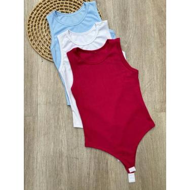 Imagem de kit 3 bodys regata feminino ribana premium verão blogueira - quintanil