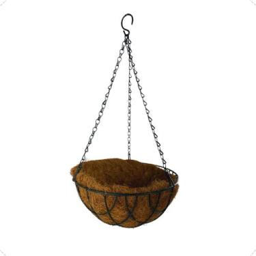 Imagem de Vaso Fibra Coco 35 Cm Pendente Decoração Resistente Natural - Inspira 