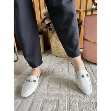 Imagem de Sandália Feminina Sapatilha Mule Bico Quadrado Detalhe Em Spike Tenden