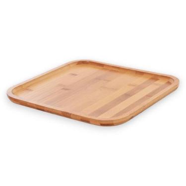 Imagem de Bandeja Quadrada Bambu Petisqueira Servir Aperitivos Tábua - Kadê