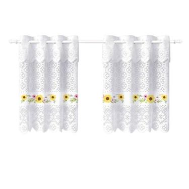 Imagem de Cortina Pia c/ Bando Vitro Real Renda Cozinha 1,60x0,80x0,20 - Interla