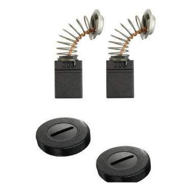 Imagem de Escova Carvão Lixadeira De Cinta Makita 9920 + Par De Tampa - RJ Peças