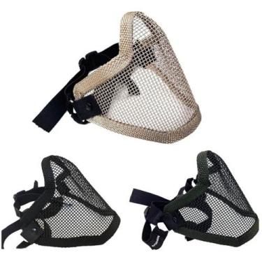 Imagem de Mascara Meia Face Metal Proteção Militar Paintball Esporte Ajustavel M