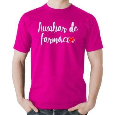 Imagem de Camiseta Algodão Auxiliar de Farmácia por Amor - Foca na Moda, Rosa, G