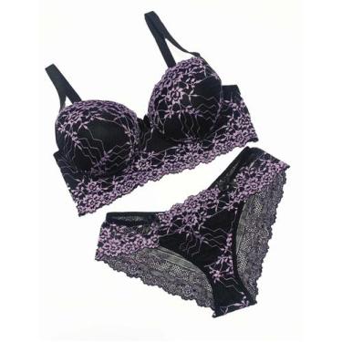 Imagem de Conjunto Lingerie Plus Size com Bojo Sensual de Renda Luxo Conforto - 