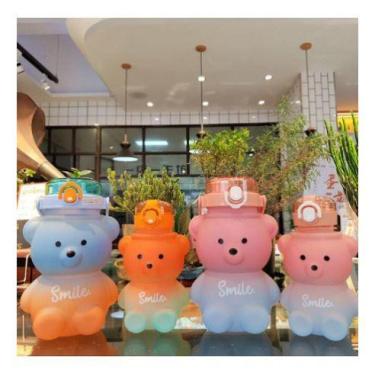 Imagem de Garrafa De Água Urso 1l Transparente Infantil Com Alça - oem