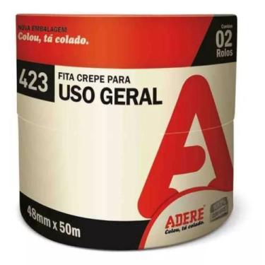 Imagem de Fita Crepe Uso Geral Adere 423 48mmx50m Com 2 Unid
