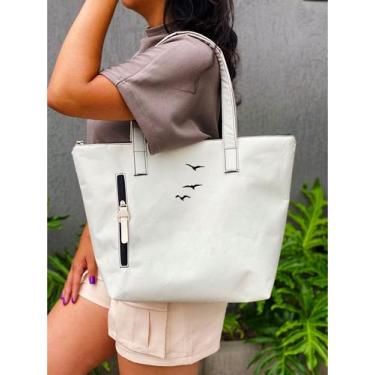 Imagem de Bolsa Shopper Nylon PASSAROS de Ombro Clean Esportiva Academia Bags Gy
