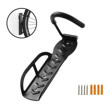 Imagem de Suporte parede bicicleta bike vertical Rava gancho fixo, Preto, Único