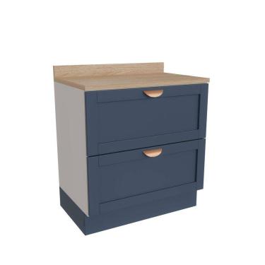 Imagem de Balcão 2 Gavetões 80cm Arizona Cabecasa Madeiramadeira Branco/Azul