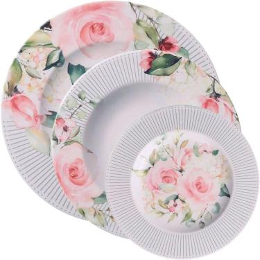 Imagem de Kit Jogo Prato Raso Fundo Sobremesa 2 Pessoas 6pçs Ornatta