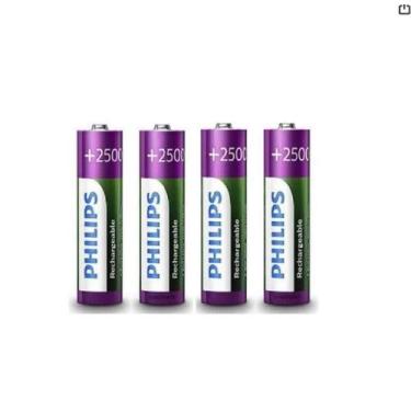 Imagem de Pilhas Philips Recarregáveis Aa 2500 Mah Recarregável com 4 unidades