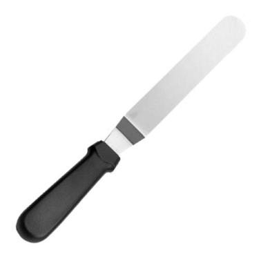 Imagem de Espátula culinária Curva Inox 33,3cm Lâmina 20cm - Cromus